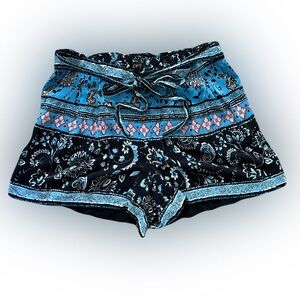 Black and Blue Paisley Shorts